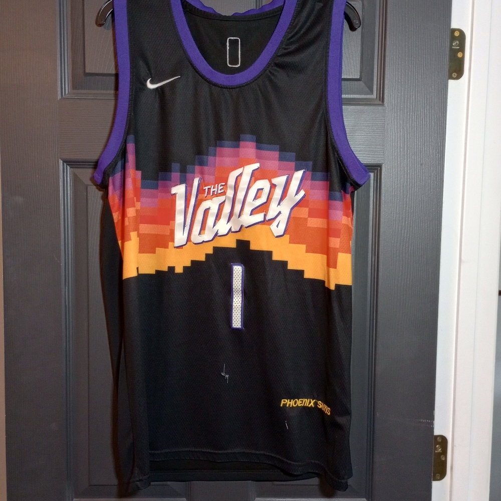 Nike Devin Booker Phoenix Suns The Valley NBA Jersey Colorful Artwork Sz Medium - Picture 1 of 7